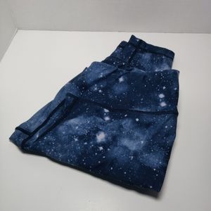 Reebok Women's Outer Space Galaxy Leggings Workout Size M Gym Yoga VGC